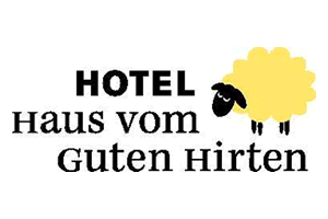 Das Logo zeigt den Schriftzug Hotel Haus zum Guten Hirten und ein Schaf